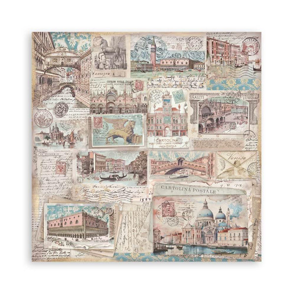 Stamperia Single-Sided Paper Pad 8"x 8" 22/Pkg - Venice City of Art