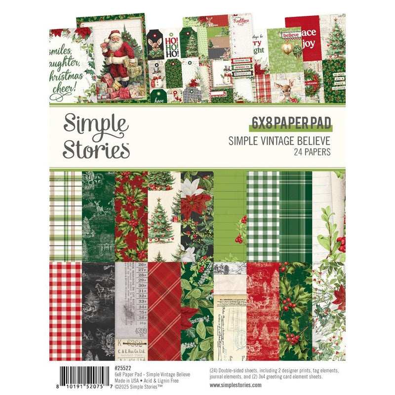 Simple Stories Double-Sided Paper Pad 6"X8" 24/Pkg Simple Vintage Believe