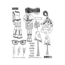 Dyan Reaveley's Dylusions Cling Stamp Collections 8.5"x 7" - Dinky Dolls Set