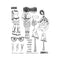 Dyan Reaveley's Dylusions Cling Stamp Collections 8.5"x 7" - Dinky Dolls Set