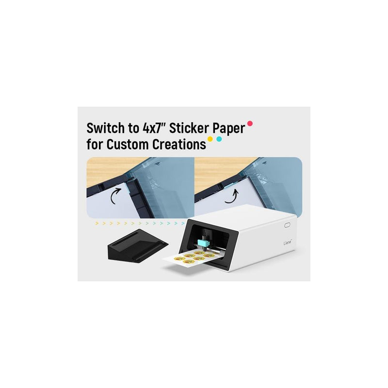 Liene Photo Sticker Cutter Paper 4"x 7" W/Ink Cartridge 72 Sheets