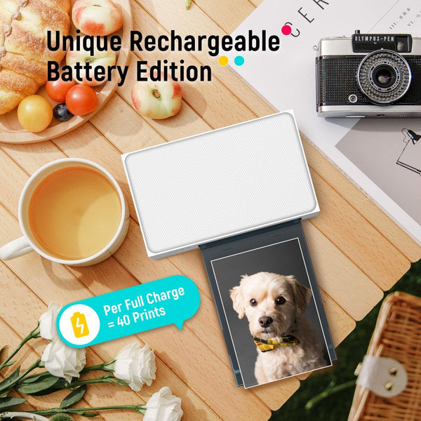 Liene Amber M100 4"x 6" Photo Printer - US Plug + AU Adapter, 20 Sheets & Ink Cartridge