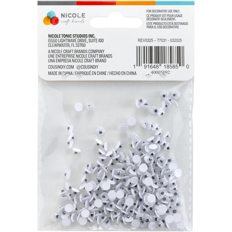 CousinDIY Paste-On Wiggle Eyes 5mm 220/Pkg Black