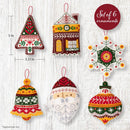 Bucilla Felt Ornaments Applique Kit Set Of 6 Santa's Nordic Set