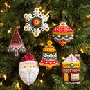Bucilla Felt Ornaments Applique Kit Set Of 6 Santa's Nordic Set