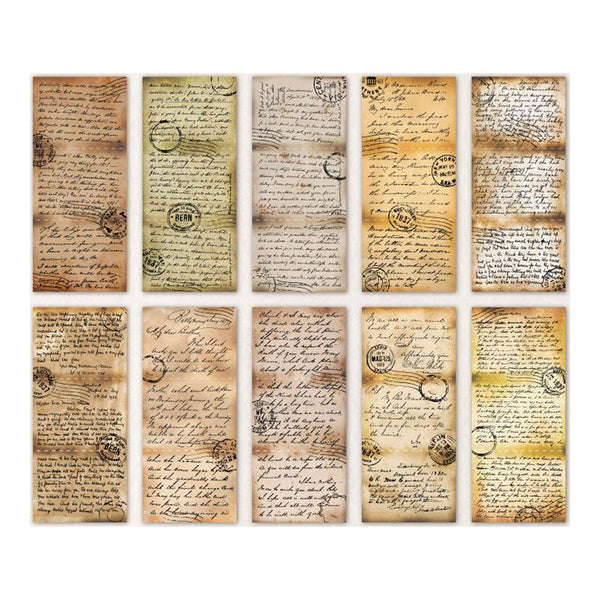 Poppy Crafts Vintage Text Scrap Paper Pack - Letters
