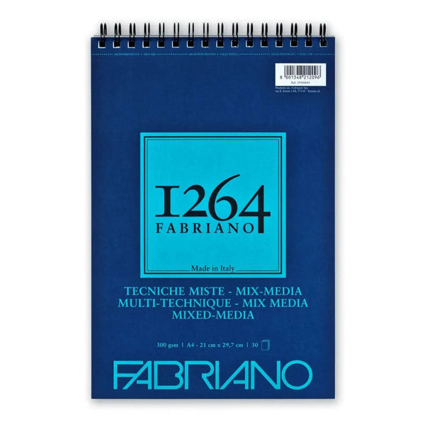Fabriano 1264 Mixed-Media Pad A4 - Spiral (Short Side) 30 Sheets