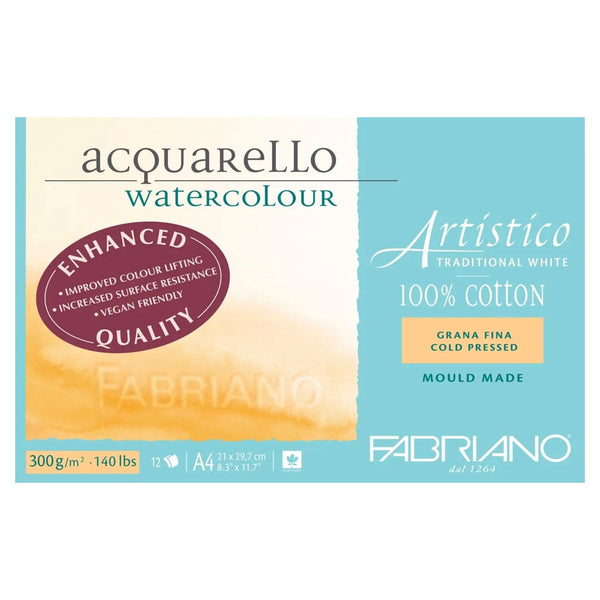 Fabriano Artistico Watercolour Pad - Cold Pressed 300gsm - A4 Enhanced