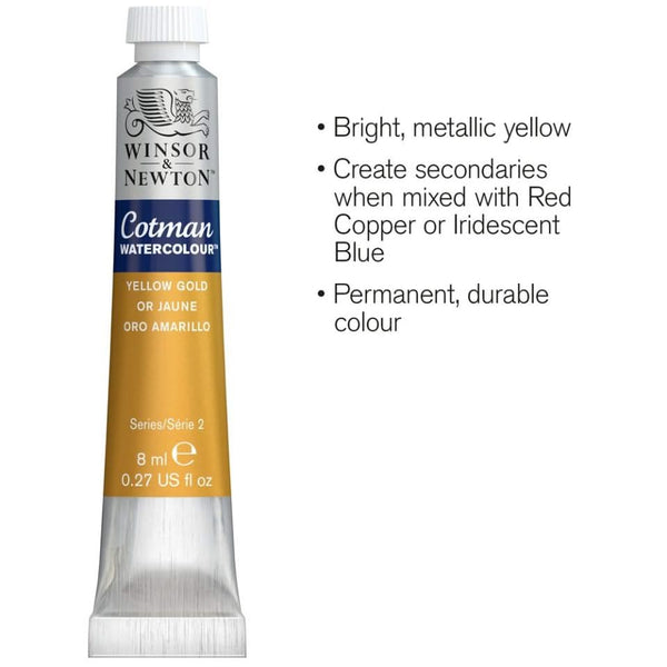 Winsor & Newton Cotman Watercolour 8ml - S2 - Yellow Gold