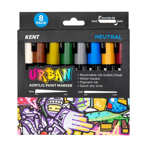Kent Urban Acrylic Paint Markers 8 Pack - Neutral*