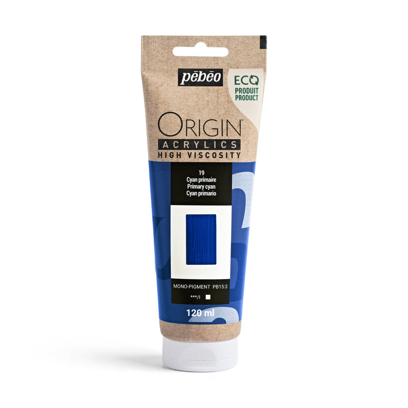 Pebeo Origin Acrylic Paints 120ml - Primary Cyan