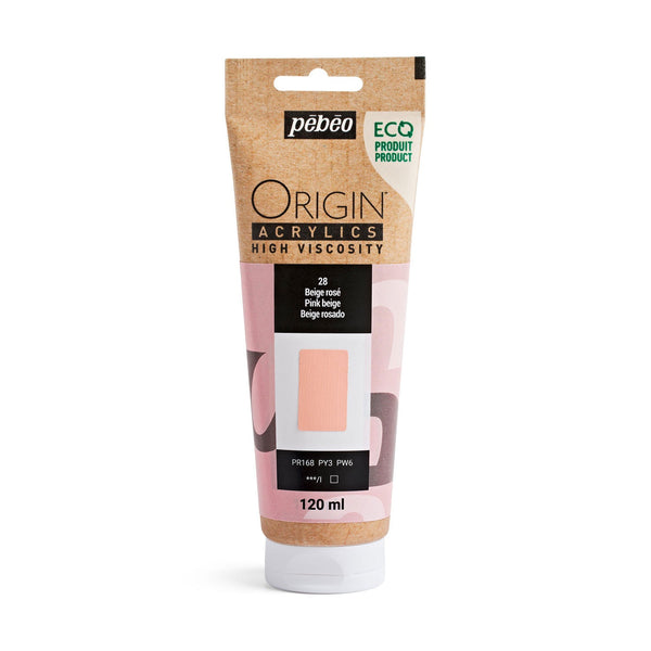 Pebeo Origin Acrylic Paints 120ml - Pink Beige