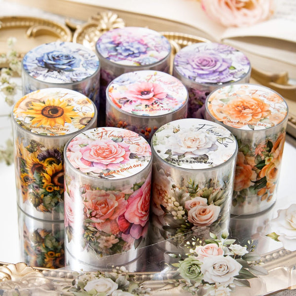 Poppy Crafts Flower Sticker Roll - Colourful Garden Phlox