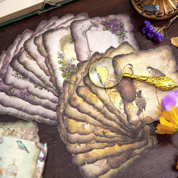 Poppy Crafts Burnt Edge Scrap Paper Pack - Garden of Memories 1 - 50pcs