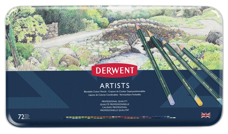 Derwent Artists Pencil Tin Set - 72 Pencils