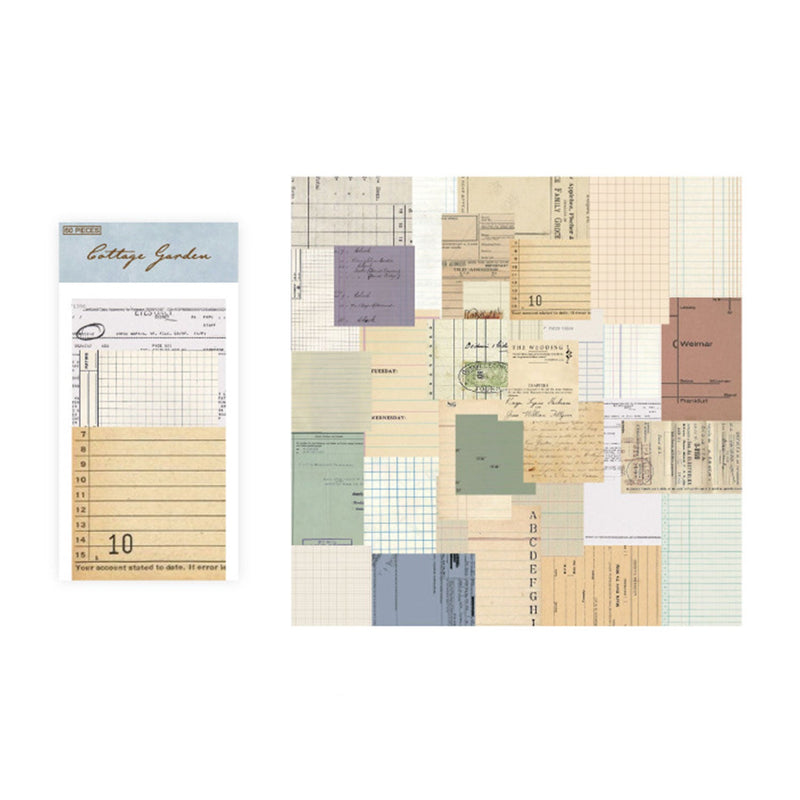 Poppy Crafts Cottage Garden Scrap Paper Pack - Vintage Grid