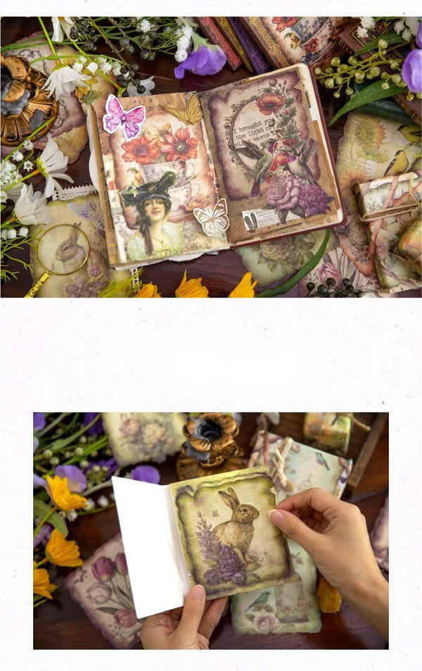 Poppy Crafts Burnt Edge Scrap Paper Pack - Garden of Memories 6 - 50pcs