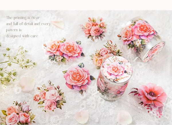 Poppy Crafts Flower Sticker Roll - Blue Roses