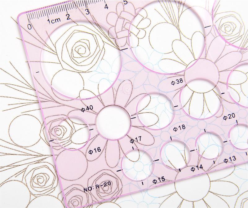 Universal Crafts Circle Sizer Ruler - Pink