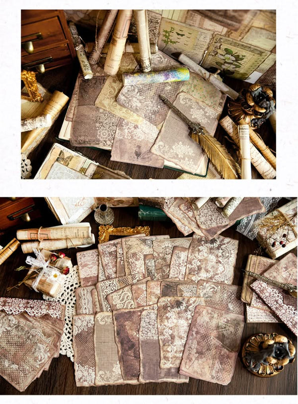 Poppy Crafts Burnt Edge Scrap Paper Pack - Vintage Lace