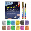 Poppy Crafts Acrylic Paint Markers - Metallic 12 Pack
