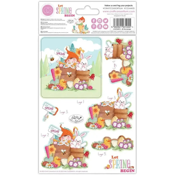 Craft Consortium 3D Decoupage Pack 10 pack Let Spring Begin*