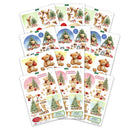 Katy Sue Die Cut Decoupage 12/Pkg - Teddy Bear Christmas