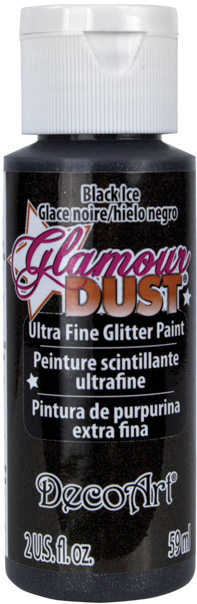 DecoArt Glamour Dust Glitter Paint 2oz - Black Ice