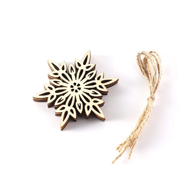 Poppy Crafts Wooden Ornaments Set - Christmas Collection - Festive Flakes*