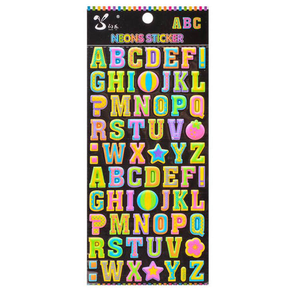 Poppy Crafts Puffy Sticker - Neon Layered Alphabet