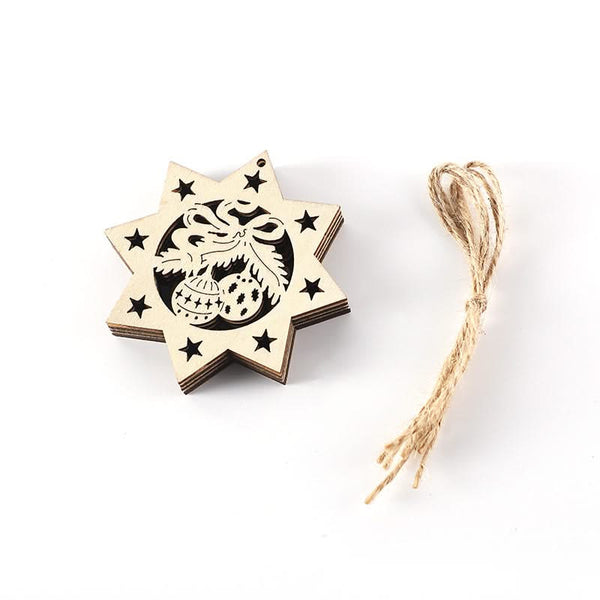 Poppy Crafts Wooden Ornaments Set - Christmas Collection - Festive Flakes*