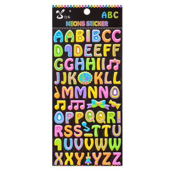 Poppy Crafts Puffy Sticker - Neon Musical Alphabet