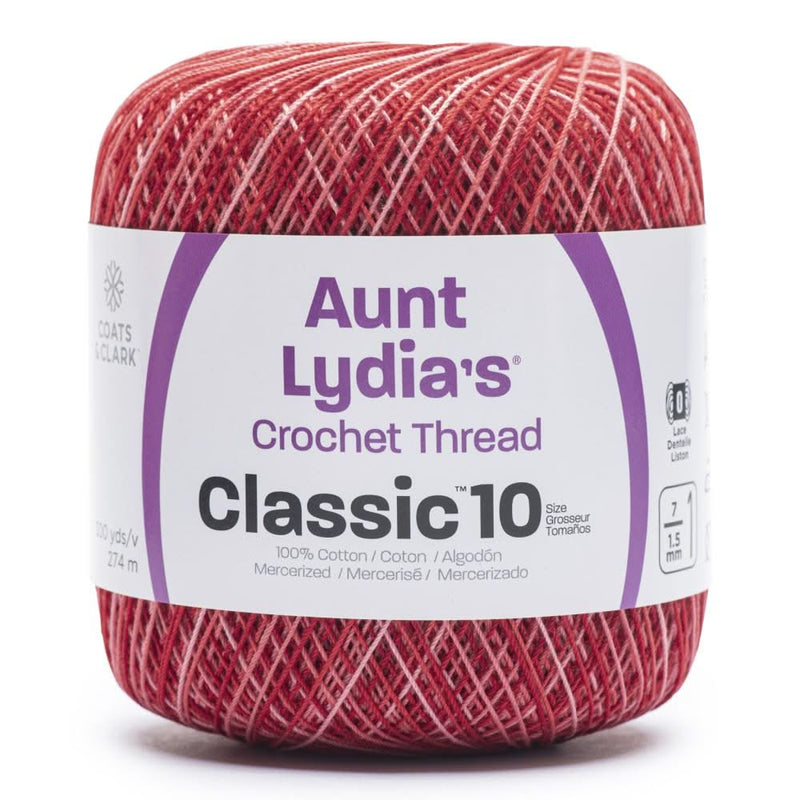 Aunt Lydia's Classic Crochet Thread Size 10 - Super Glow Bowl Of Cherries*