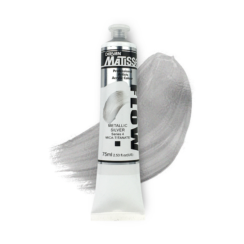 Matisse Flow Acrylic Paint 75ml - Metallic Silver -S4*