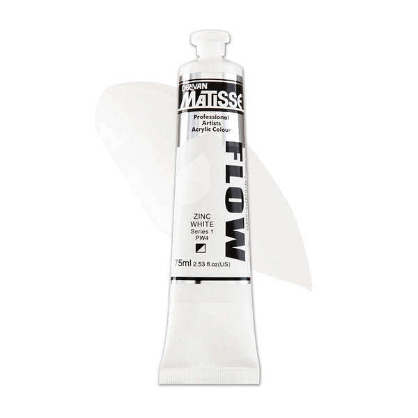 Matisse Flow Acrylic Paint 75ml - Zinc White - S1