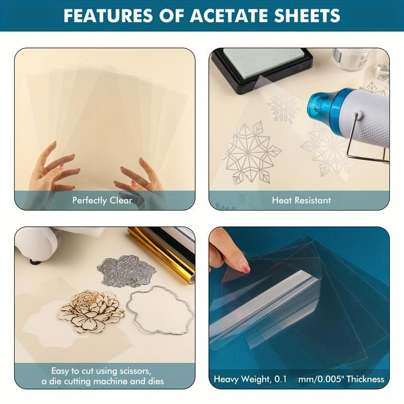 Poppy Crafts A4 Heat Resistant Acetate - Clear - 10 sheets