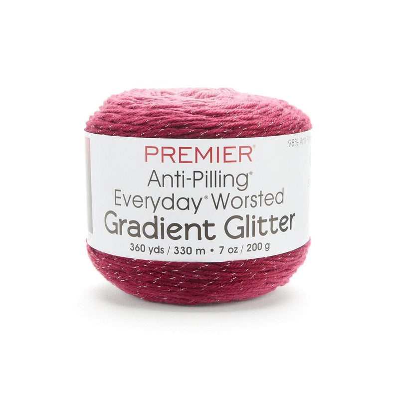 Premier Everyday Worsted Gradient Glitter Yarn - Sangria Tones