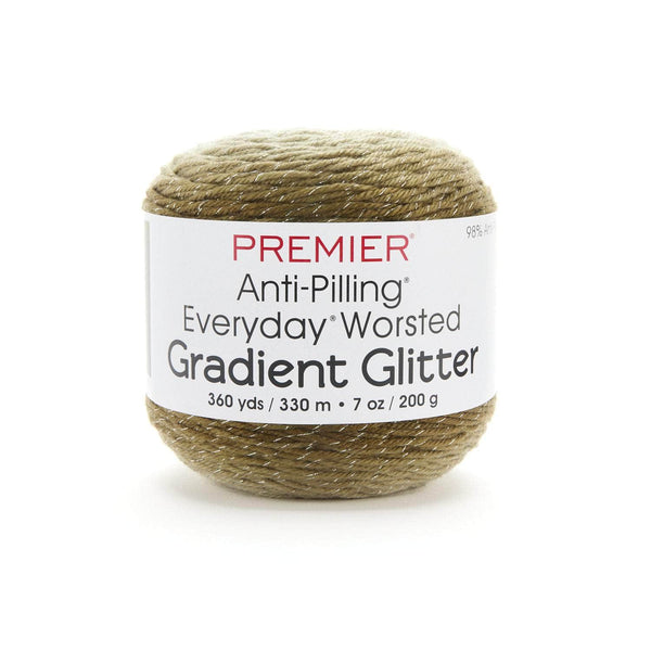 Premier Everyday Worsted Gradient Glitter Yarn - Fern Green Tones