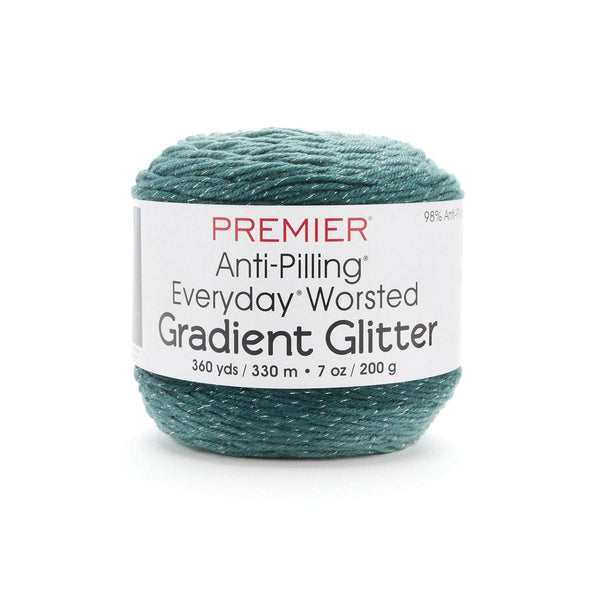 Premier Everyday Worsted Gradient Glitter Yarn - Peacock Tones