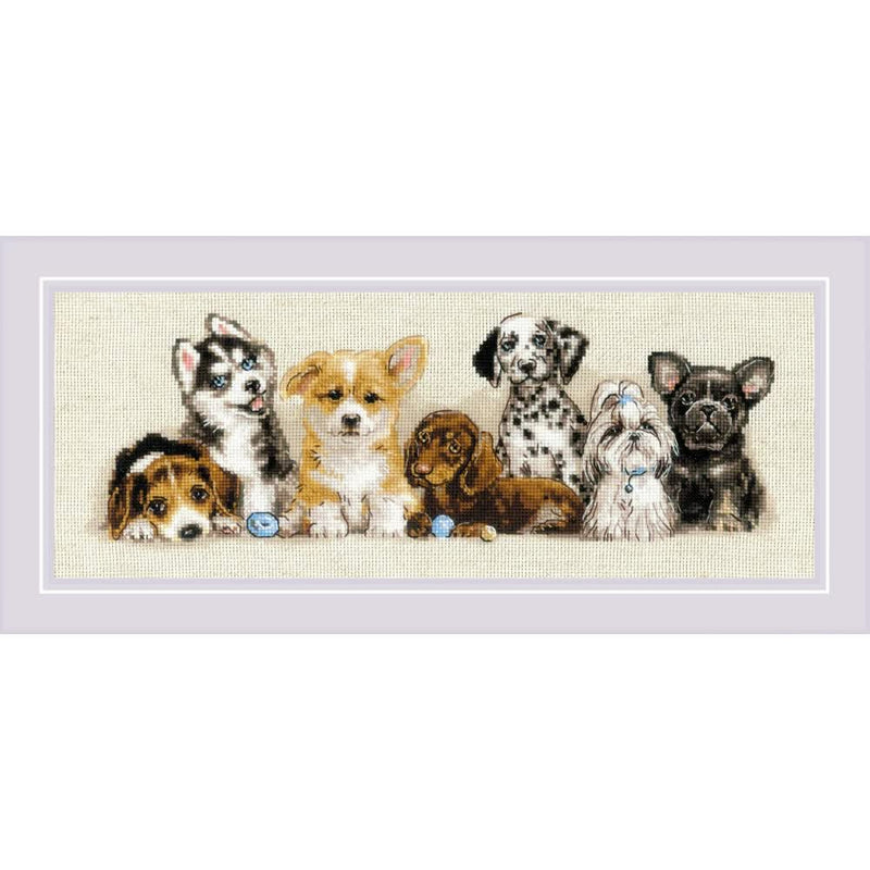 RIOLIS Counted Cross Stitch Kit 15.75"X6" Puppies