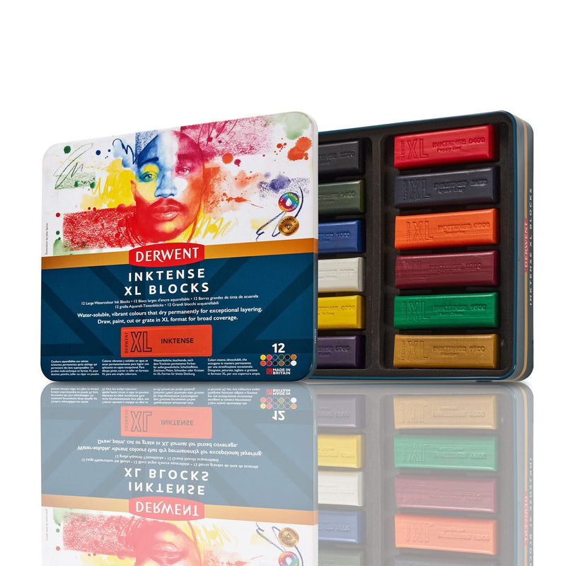 Derwent Inktense XL Blocks Tin - 12 Blocks