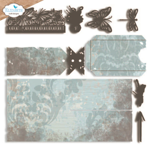 Elizabeth Craft Designs - Split Tag Hello You Die Metal Die Set