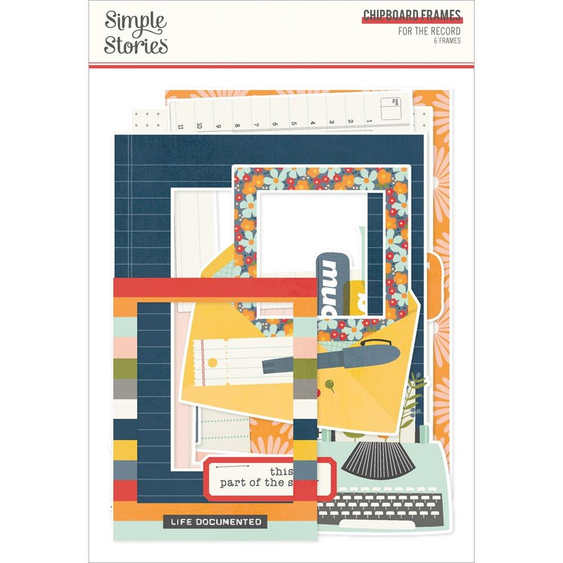 Simple Stories For The Record Chipboard Frames 6/Pkg*