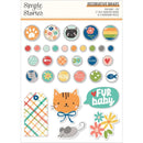Simple Stories Fur Baby Cat - Decorative Brads 27 Brads, 5 Chipboard