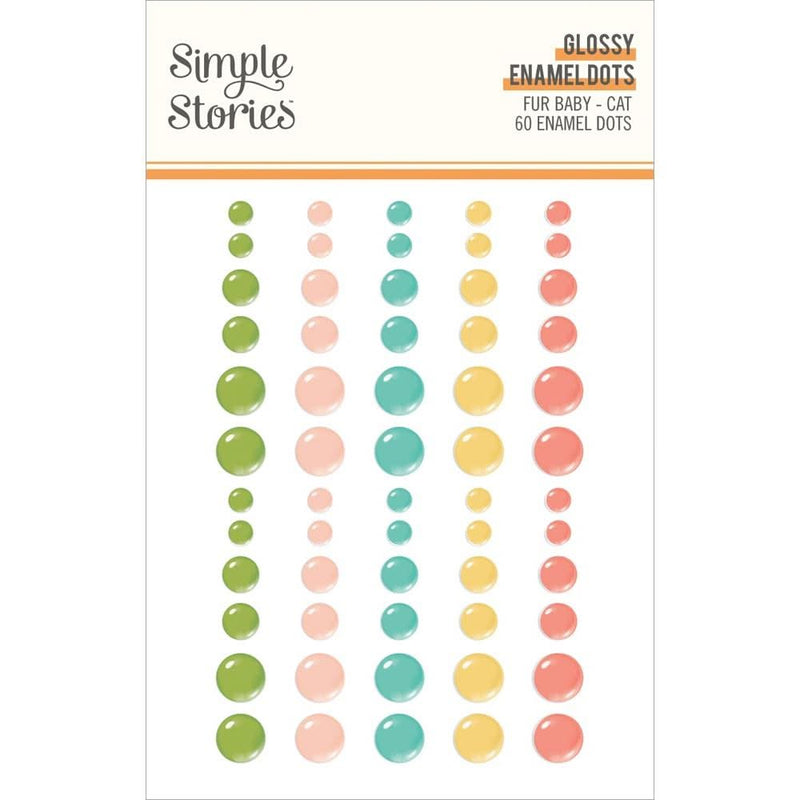 Simple Stories Fur Baby Cat Enamel Dots 60/Pkg GLOSSY