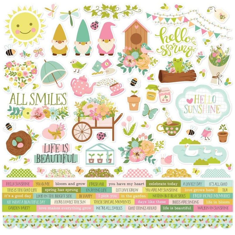 Simple Stories Tea Garden Cardstock Stickers Tea Garden