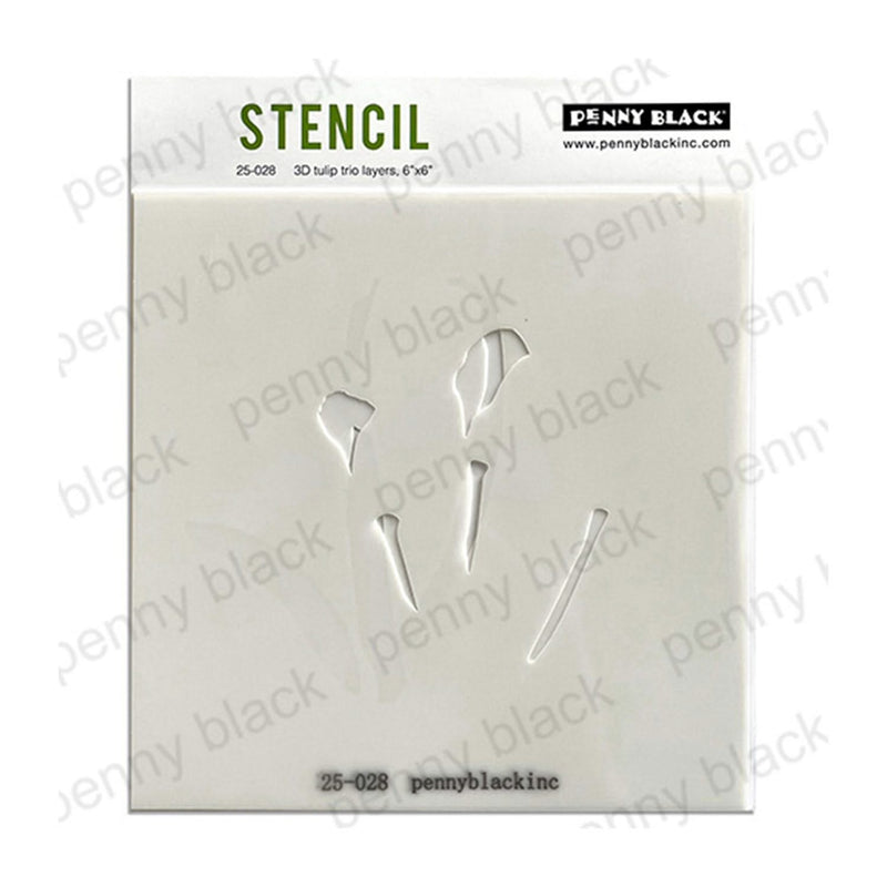 Penny Black 3D Tulip Trio Layering Stencil 6"x 6"
