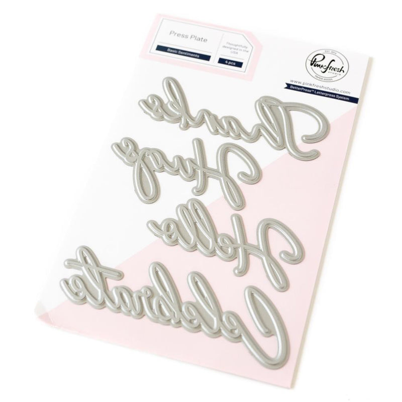 Pinkfresh Studio Press Plate Basic Sentiments