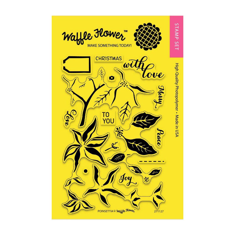 Waffle Flower Crafts Clear Stamp 4"x 6" - Poinsettia*