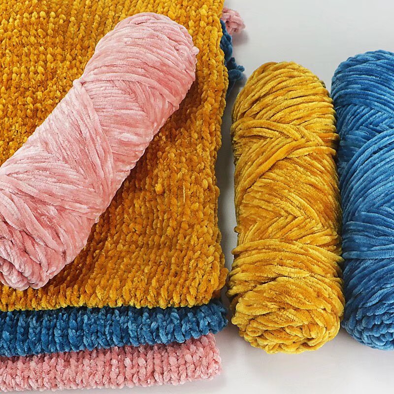 Poppy Crafts Velour Yarn 100g 3 Pack - Blue
